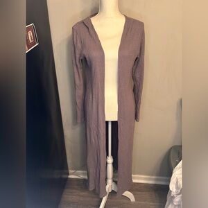 PPLA Mauve Long Open-Front Sweater